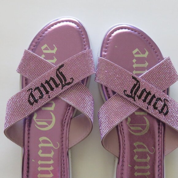 Juicy Couture Bling Lavender Slides Size 10 - Picture 2 of 7